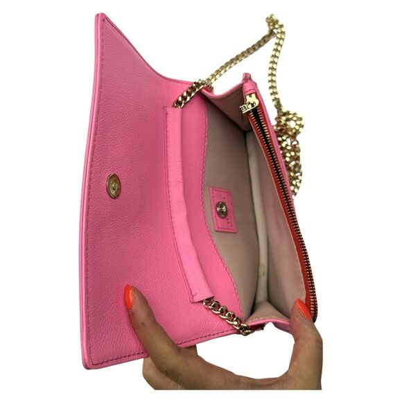 Authentic Versace WOC Pink Leather Gold Chain Medusa Head Crossbody Bag With COA - Picture 5 of 9